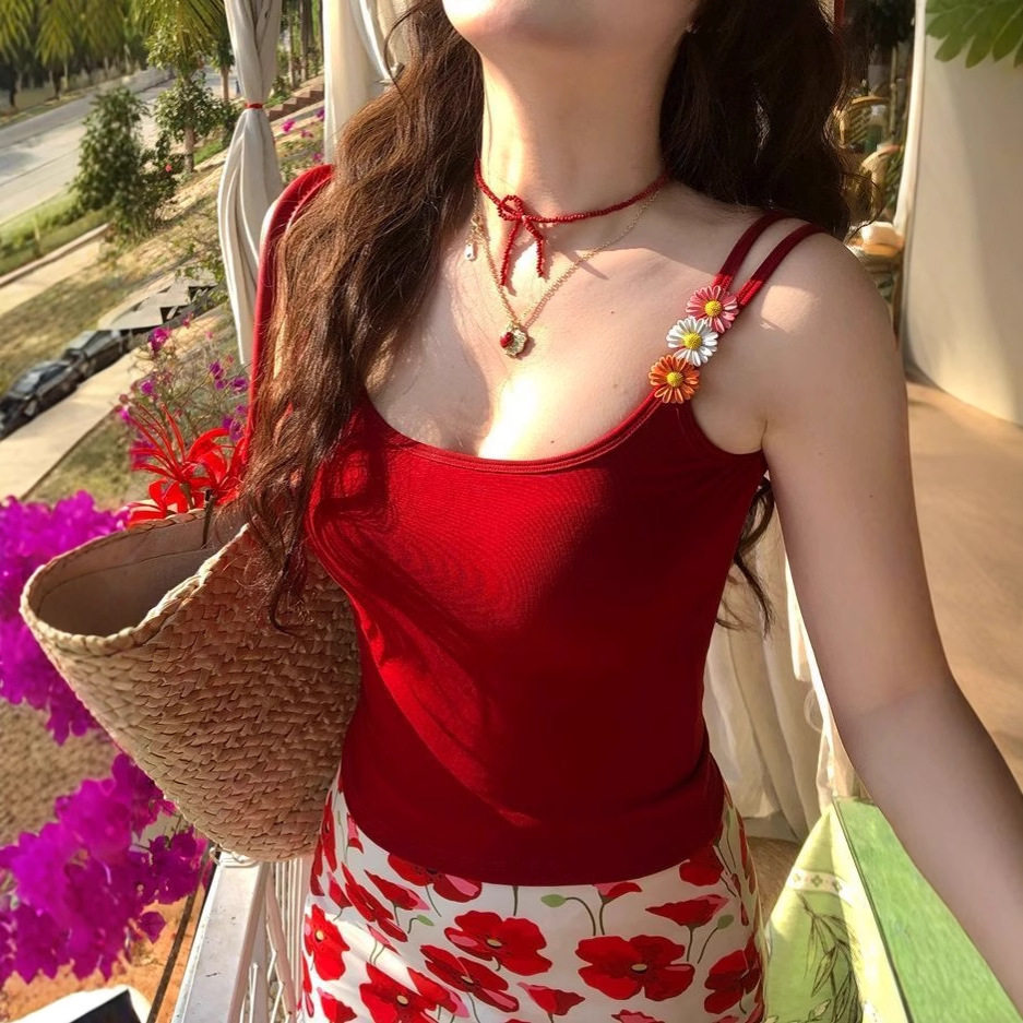 多巴胺少夫人同款带胸垫吊带套装