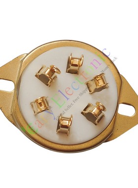 全新陶瓷GZC6-21-G镀金6脚电子管座反面装适WE310A 58 2A5 6C6等