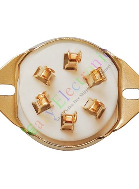 陶瓷GZC6-2-G镀金6脚电子管座正面装适2A5 6C6 6D6 WE310A 58等