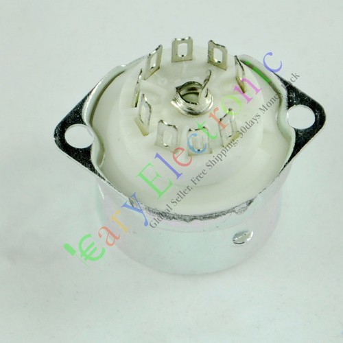 9脚陶瓷镀锡磷铜脚管座GZC9-F-B带内罩适用12AX7，12AT7，12AU7，6P1，6N1，6N2，6N3，6N11，6P14 ，ECC83，ECC82，E88CC，EL84，12BH7，6922，5670，12AX7A，6DJ8等小头电子管罩