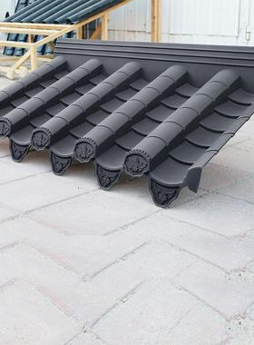 113x65徽派特厚一体瓦仿古屋檐树脂瓦中式滴水瓦屋顶围墙雨搭装饰