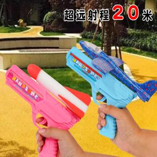 鲁班飞鸟泡沫飞机网红弹射户外耐摔发光滑翔机发射枪手抛飞天玩具