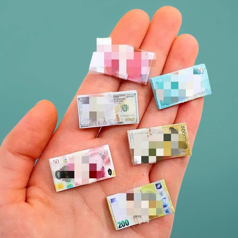 迷你纸币娃娃屋过家家玩具