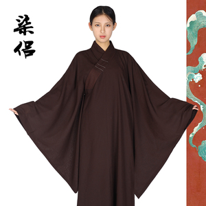 尚远七侣多丽丝麻纱透气海青居士服三色可选男女同款海清