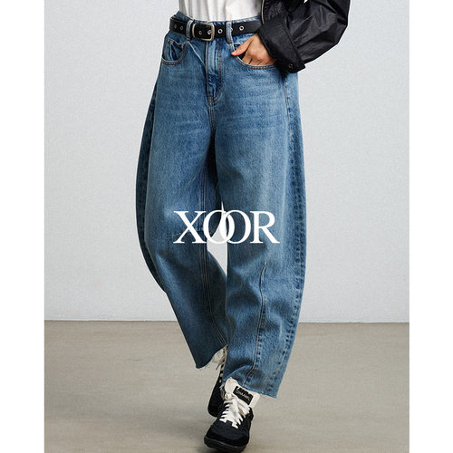 XOOR弯刀牛仔裤女2025秋