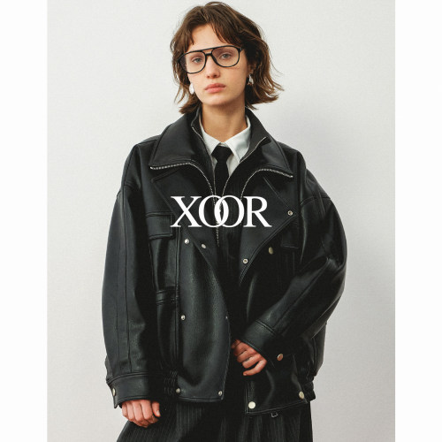XOOR蛋白皮革复古阔版嬉皮士夹克