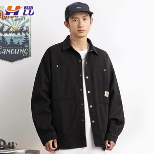男長袖 2025春季 新款 襯衫 外套 商務寬松休閑牛仔襯衣男夾克百搭工裝