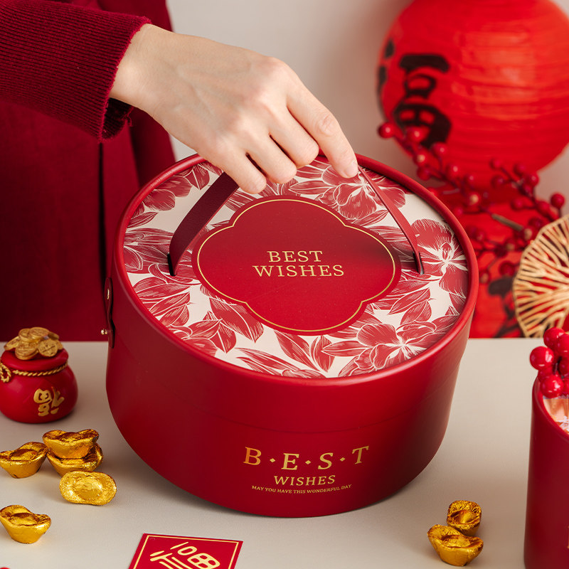 2026新年礼盒包装盒过年货手提蛇年抱抱桶春节礼品盒空盒子高级感