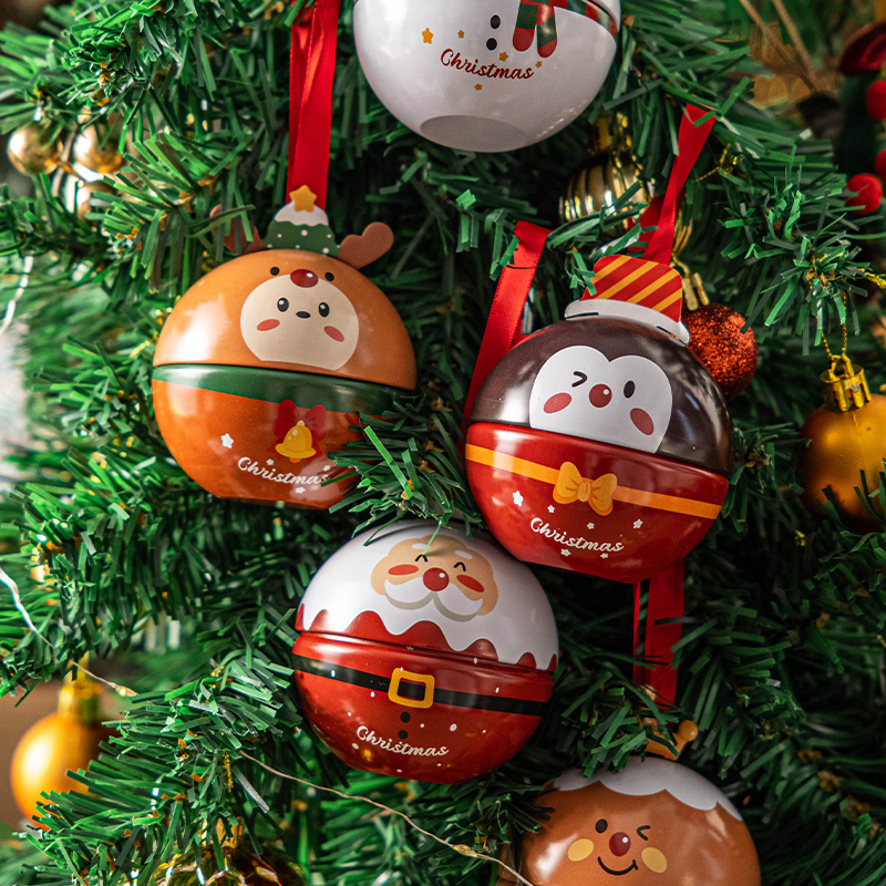 美涤圣诞节小圆球铁罐