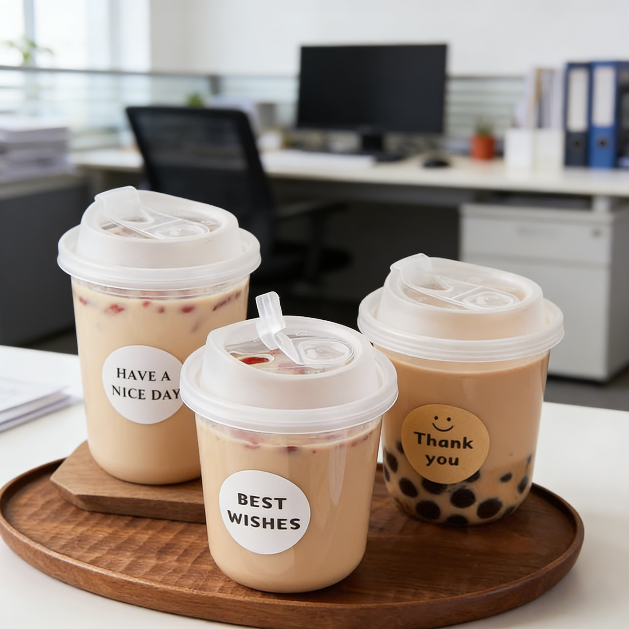 奶茶杯子一次性带盖2025新款咖啡食品饮料打包专用家外带加厚塑料