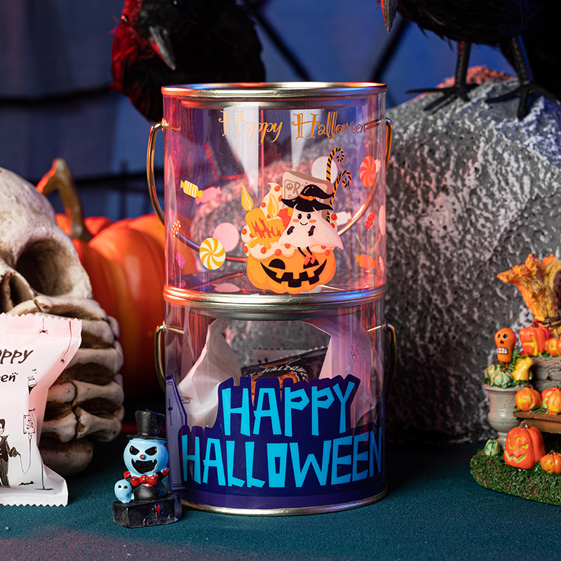 万圣节糖果罐手提小礼物罐礼品包装盒讨糖桶儿童饼干零食糖果袋子