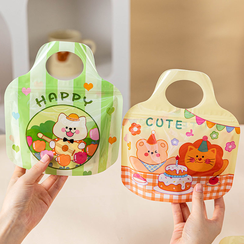饼干拉链袋曲奇食品级零食自封包装袋卡通可爱加厚手提糖果打包袋