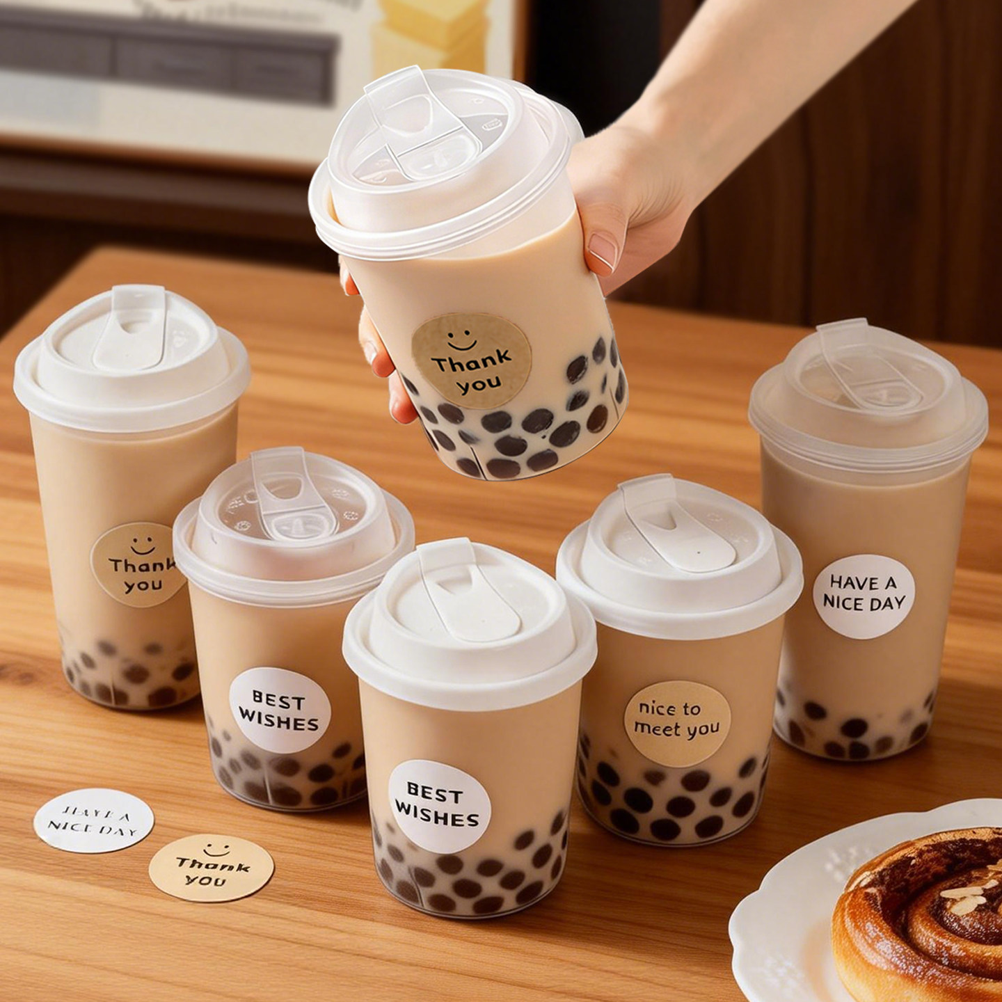 【好物体验专享】一次性奶茶杯子带盖大容量咖啡杯饮料杯打包家用