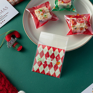雪花酥包装袋圣诞节饼干曲奇袋子单个独立装自封袋机封烘焙专用
