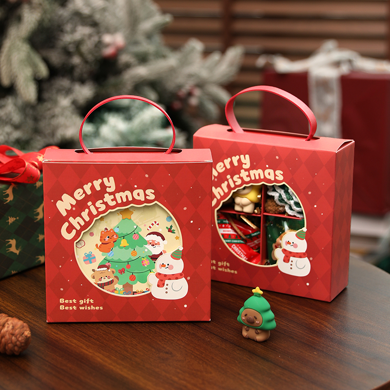 圣诞礼盒2025新款包装镂空高颜值限定生日送礼皮质手提糖果空盒
