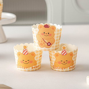 纸杯蛋糕纸托黄油小熊的卡通食品级一次性加厚烘焙防油家商用杯托