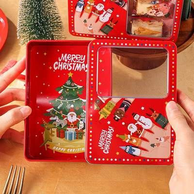 美涤圣诞糖果包装盒开窗雪花酥铁