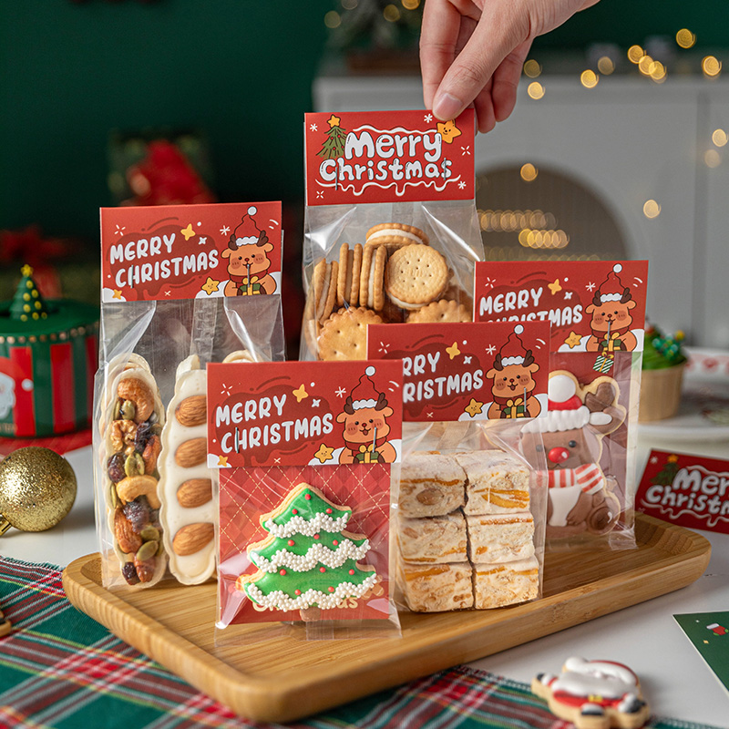 饼干包装袋透明雪花酥袋子牛轧糖果曲奇糯米船太妃糖卡头烘焙包装