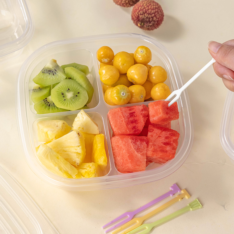 水果包装盒一次性炒酸奶打包盒商用透明分装盒子餐饮外卖带盖塑料