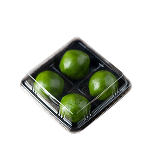 青团包装盒烘焙4粒雪媚娘清明果吸塑盒子艾草饼打包礼盒空盒贴纸