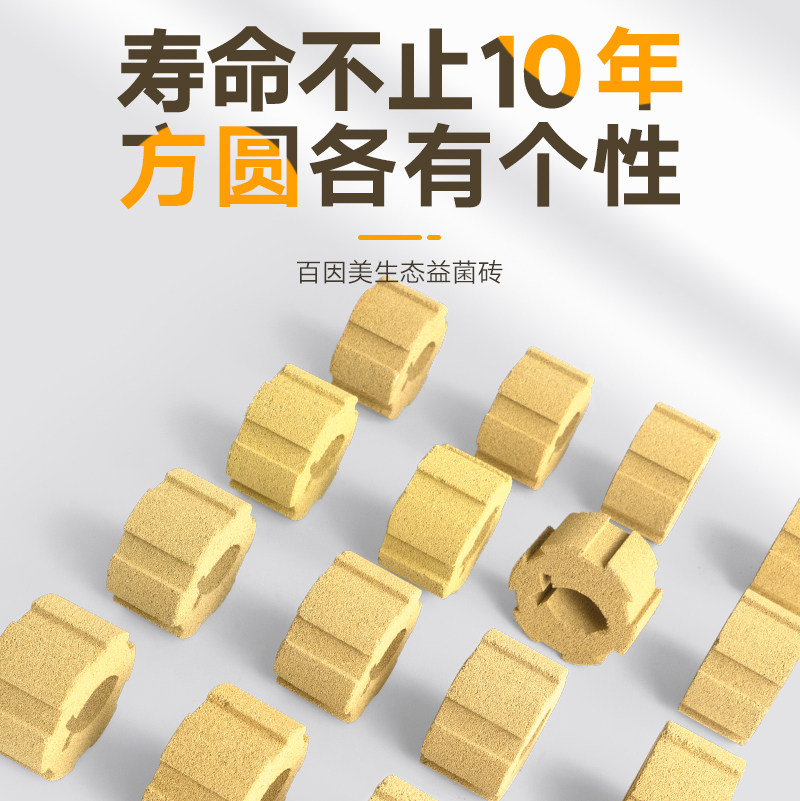 百因美小车轮方舟鱼缸滤材细菌屋生化球过滤材料纳米砖生化培菌屋图片