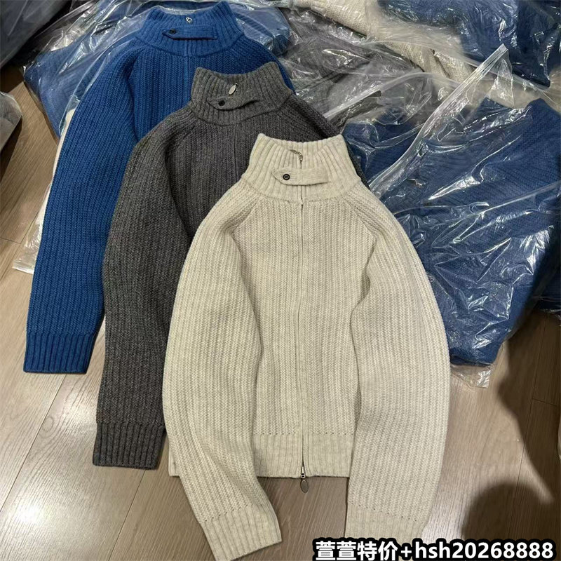 欧洲站2026冬季新款休闲百搭高领双拉链开衫上衣柔软绵羊毛毛衣女