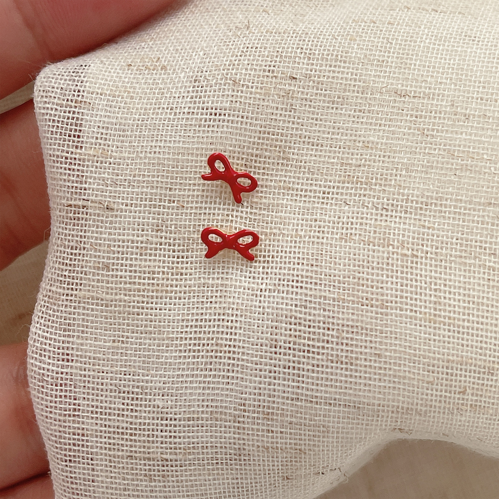 蝴蝶结安可拉红滴油耳饰日常通勤