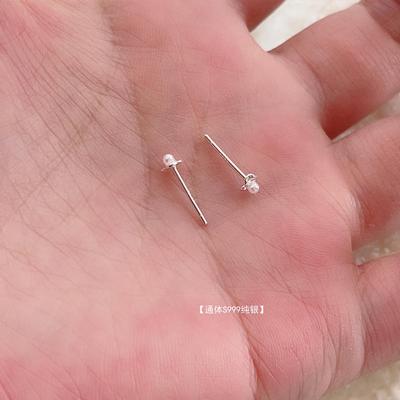敲小珍珠耳钉999纯银日常款
