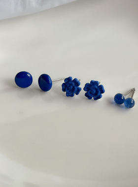 小清新磨砂耳钉花朵夏天专属