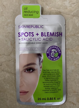 现货澳洲Skin Republic Spots and Blemish Face 面膜