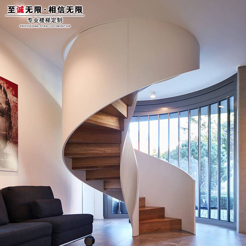 别墅半旋转楼梯效果图,别墅旋转楼梯效果图,客厅半旋转楼梯效果图_大山谷图库