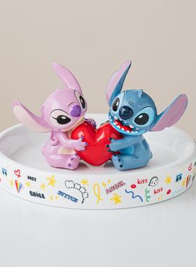 迪士尼史迪仔安琪可爱卡通首饰盘