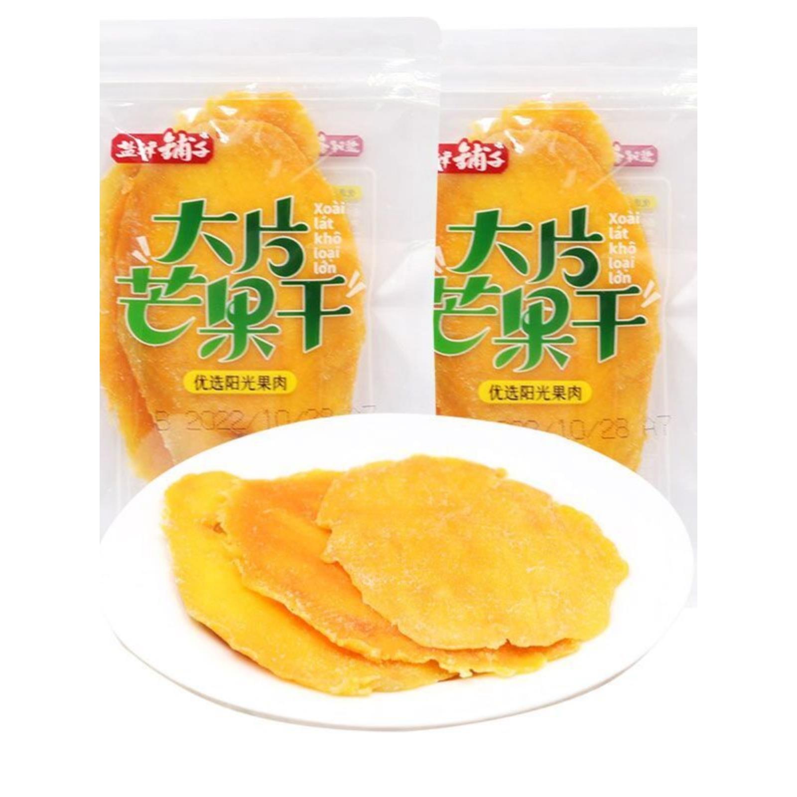 新货盐津铺子大片芒果干500g休闲零食芒果片蜜饯果脯水果干网红小