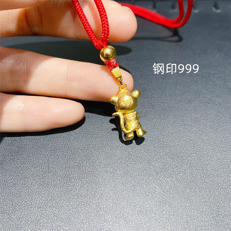 구리 합금 12 조디악 동물 토끼의 해 조디악 토끼 남성과 여성 어린이 빨간 밧줄 검은 밧줄 산후 조디악 목걸이