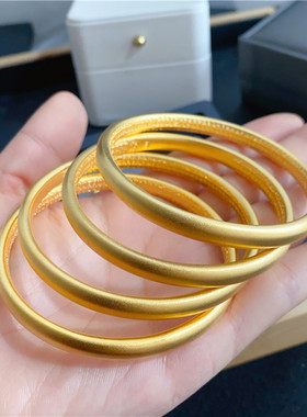 古法女镀金手环实心手镯