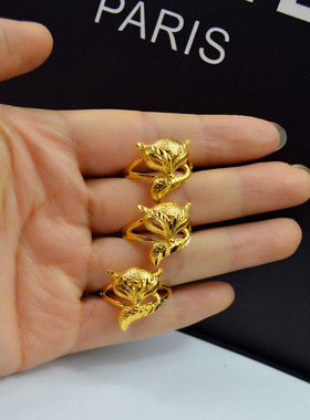 沙金仿黄金戒指女尾戒