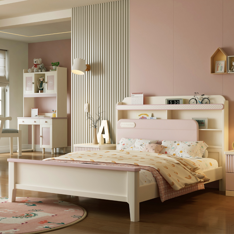现代简约小户型儿童房实木儿童床