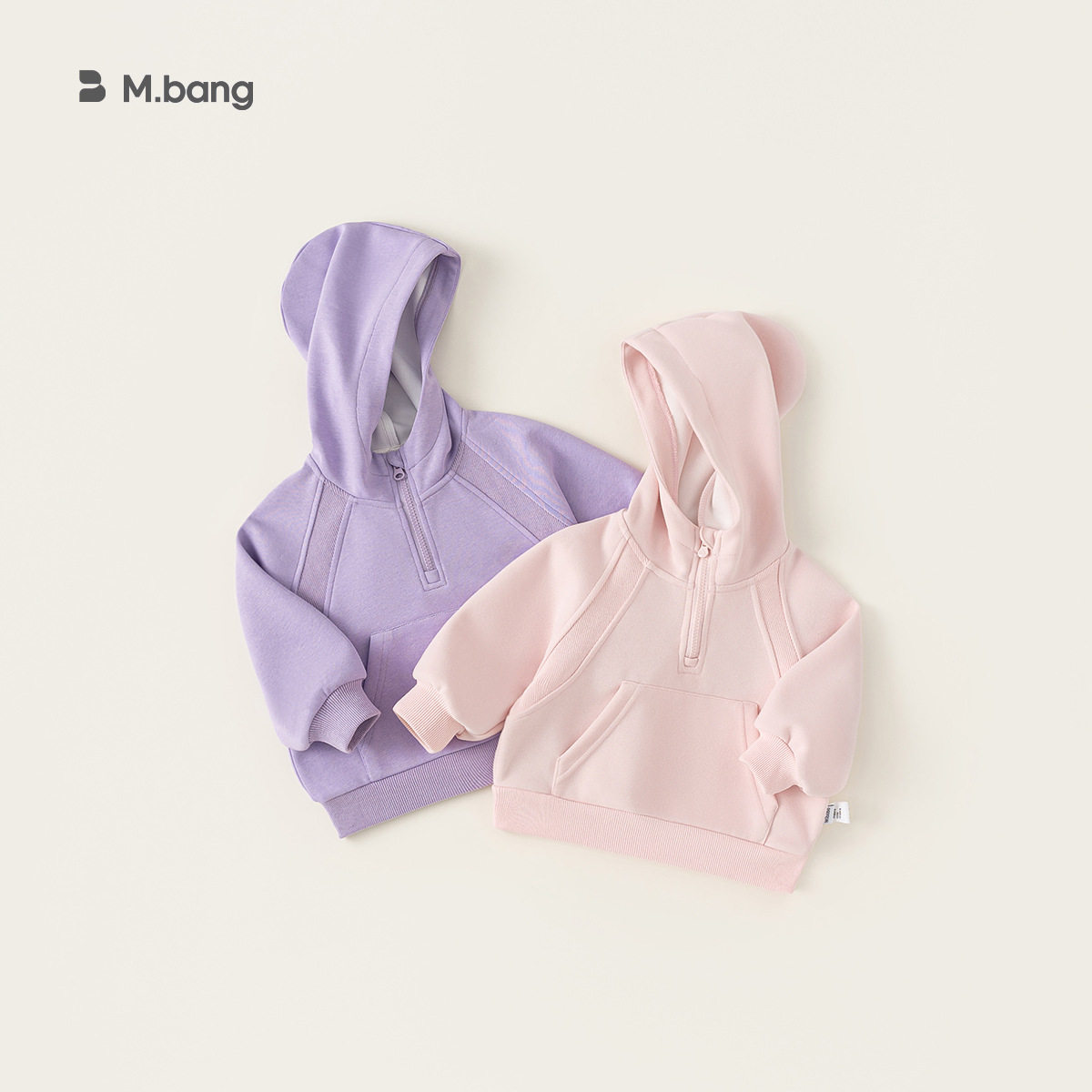 宥宝童装女童连帽卫衣秋装新品女宝宝半拉链套头上衣外套CY24144