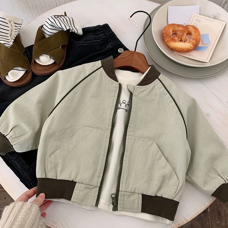 新款儿童夹克春秋男童2026上衣宝宝拉链衫韩版小童外套洋气棒球服