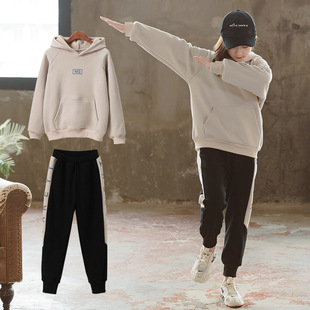 女童网红套装春装2026新款儿童卫衣洋气运动12岁女孩春秋大童