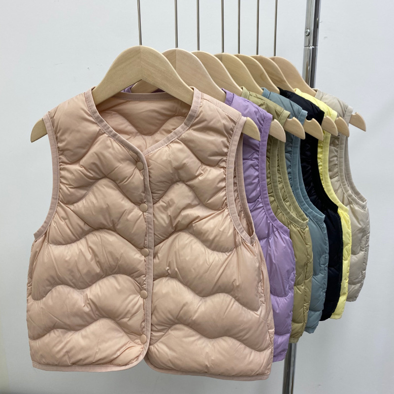 儿童内穿羽绒马甲男童女童宝宝中小童冬季保暖叠穿新国标90白鸭绒