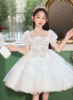 公主裙女童高端礼服小众轻奢花童婚纱生日洋气儿童主持钢琴演出服