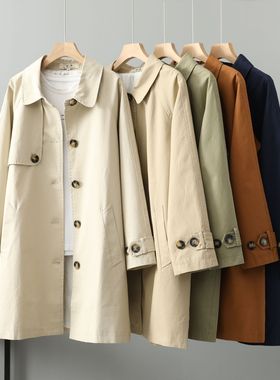 品质中长款小个子风衣女 春秋季新款韩版宽松休闲气质外套潮81802