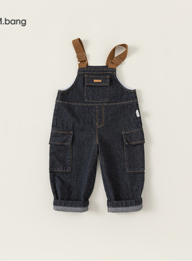 宥宝童装儿童背带裤春秋宝宝牛仔裤韩版男童长裤外出服潮CK84062