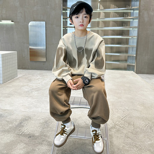 新款男童春装套装2026潮痞帅儿童装春秋款卫衣帅气时髦春季运动服