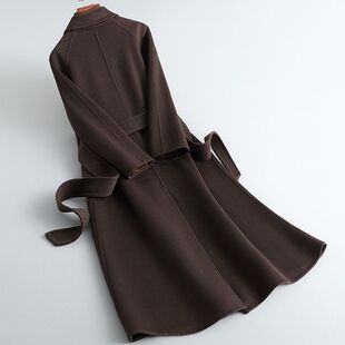 2026冬新款双面呢羊绒大衣女中长款过膝修身显瘦羊毛外套女