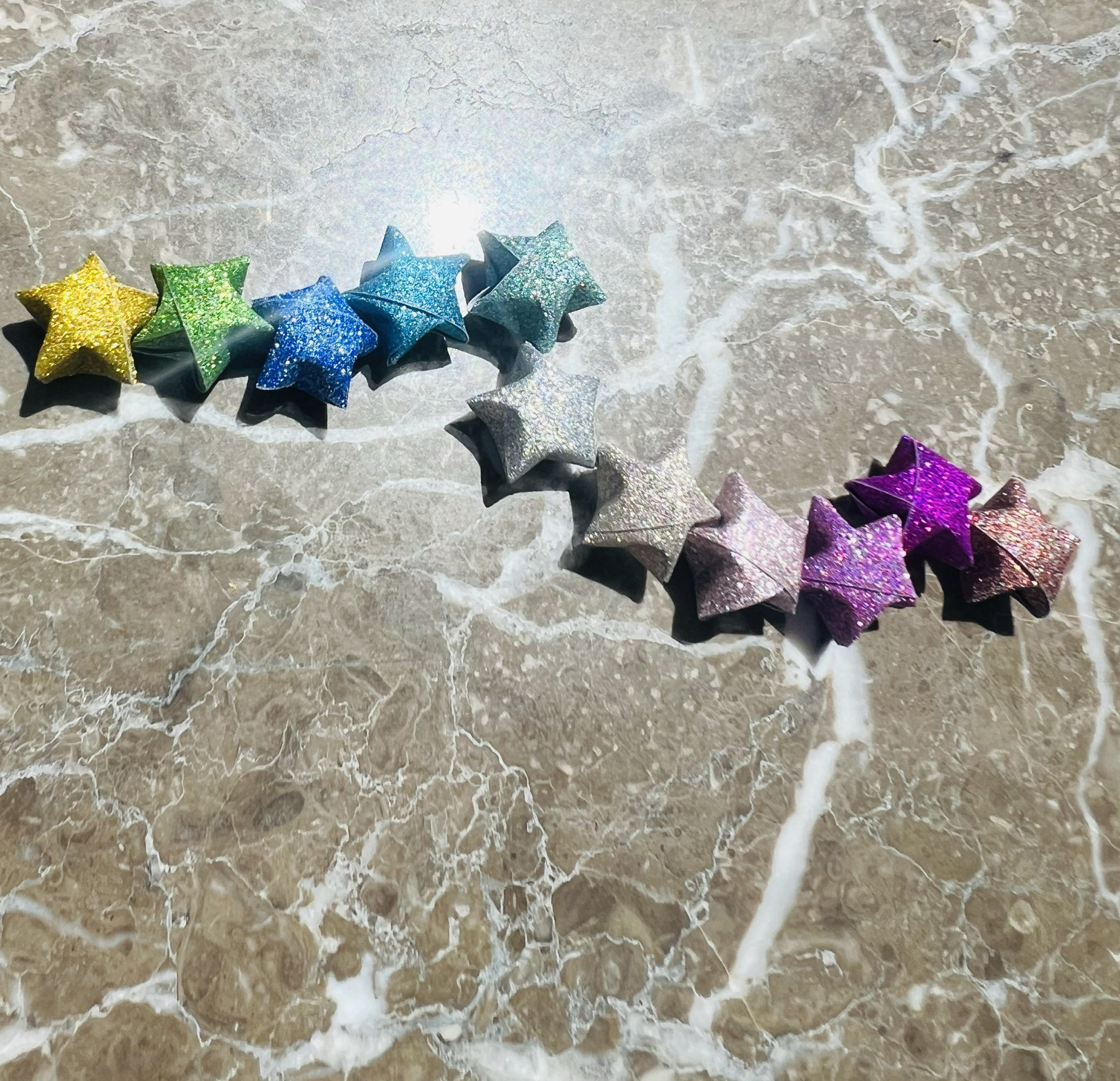 闪钻星星成品磨砂手工成品彩色折