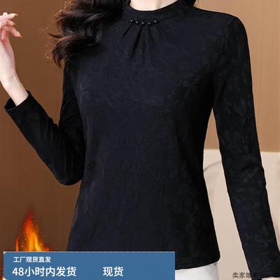 上衣女时尚洋气时髦轻奢高级感2025秋冬爆款大码内搭一体绒打底衫