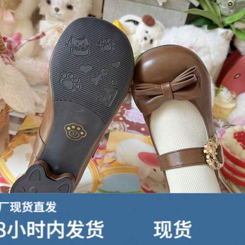 可爱蝴蝶结百搭甜心洛丽塔低跟圆头lo鞋女jk小皮鞋lolita鞋子新款