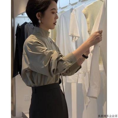 秋款轻职场通勤淡人高知老钱风港风穿搭法式飘带长袖洋气女士衬衫